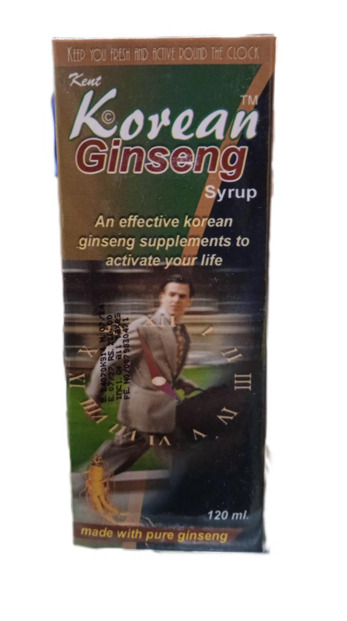 Kent Korean Ginseng Syrup 120ml (tonic For Energy And Vitality)